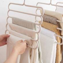 5/10pcs Space Saving Clothes Hanger,Multi-Function Closet Organizers And Storage,Non Slip Plastic Multi-Layer Clothing Rack,Suitable For Storing Pants Jeans Scarf Dorm Room Essentials For College Students - White - View 7