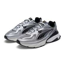 Puma 男女通用银色休闲鞋 Fade Nitro LS，舒适轻便缓震回弹简约户外日常运动经典复古休闲鞋 406203-04 - 銀灰色/黑色 - 查看 3
