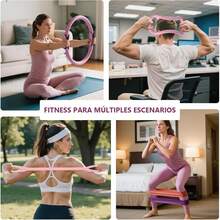 MOWE 12 PCS Equipo de Pilates para Entrenamiento en Casa : con Pelota de Yoga 25cm, Bandas de Resistencia y Aro de Pilates, Ideal para Pilates en Casa, Yoga y Ejercicio en Hogar Gimnasio - Rosa - Ver 3