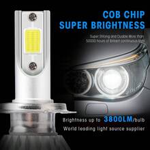 LED Bulb Kit C6 H7 3800 Lm 36 W 6000 K Cold White For Car Motorcycle - 彩色 - 查看 4