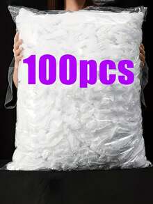 100pcs/Pack Disposable Food Wrap Film And Shower Cap Set, Household PE Cling Film Bowl Covers - White - View 12