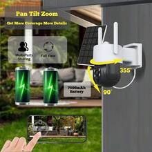 1 camera an ninh độ phân giải cao 4MP, camera giám sát WiFi 5G, chế độ cấp nguồn bằng năng lượng mặt trời và USB, pin dung lượng lớn 7500mAh, gimbal 355°, phát hiện người bằng AI, tự động theo dõi, tầm nhìn ban đêm đầy đủ màu sắc, đàm thoại hai chiều, điều khiển từ xa thông qua ứng dụng di động và chia sẻ nhiều người dùng. Thiết kế gắn tường, thích hợp cho an ninh gia đình, giám sát trẻ em và camera năng lượng mặt trời ngoài trời cho khu vực nhà ở. - Nhiều màu A - Xem 3