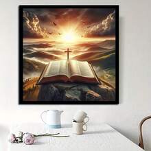 1件装高级DIY钻石画5D圆形钻石套装，无框 - 精致室内装饰，完美的家居墙面悬挂式钻石画装饰 - 理想的DIY礼物 - 彩色 - 查看 1