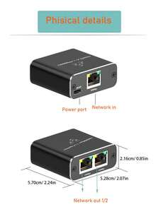 Divisor de red Ethernet Gigabit 1 a 2, un cable Ethernet admite el acceso a Internet Gigabit de alta velocidad para varios dispositivos, divisor de puerto de red RJ45 - Negro - Ver 12