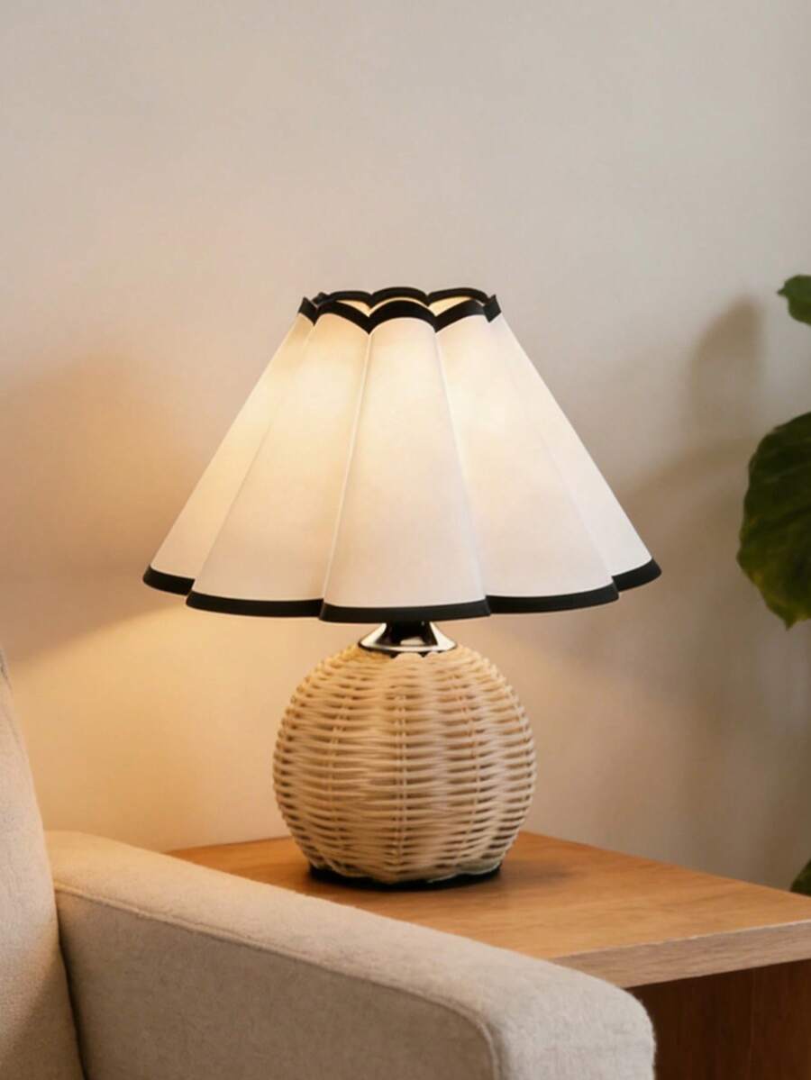 1pc USB Powered Woven Desk Lamp, Retro Style Lamp, Suitable For Bedside, Hostel, Dining Room, Camping, Warm Light Atmosphere Lamp - Warm white light - View 1