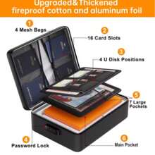 Upgraded Fireproof Organizing Bag Aluminum Foil Fireproof Document Storage Bag With Lock Document Organizing Bag - Grey - View 3