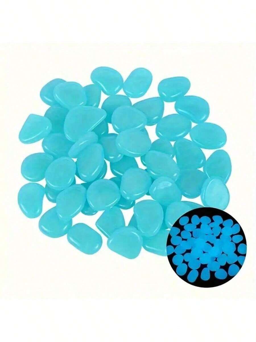 600颗发光花园石 - 树脂发光石，适用于小径、庭院和花盆，迷人的户外装饰，营造夜晚氛围，花园小径装饰 | 发光花园装饰 | 耐用花园石，花园装饰品 - A - 查看 1