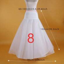 1pc Adjustable Waist Petticoat, Fluffy Round Crinoline Slip Suitable For Wedding Dress, Extra Puffy A-Line Pleated Skirt For Wedding Party - Multicolor - View 10