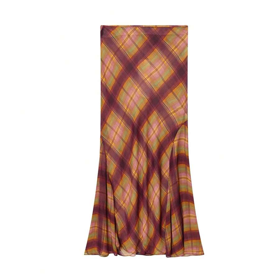 DEEKA Women's Fashionable Plaid Skirt, Slim Fit, Versatile, European And American Style, Spring/Summer - Multicolor - View 1