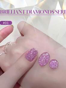 10毫升情人节派对必备美甲闪光炫彩花瓣亮片钻石凝胶指甲油新款迪斯科反光亮片钻石美甲用品红色美甲黄色美甲 - 彩色 - 查看 13