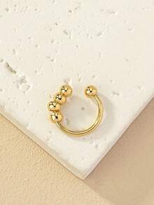 1 件极简金属线条唇环，适合日常佩戴 - 金黃色 - 查看 4