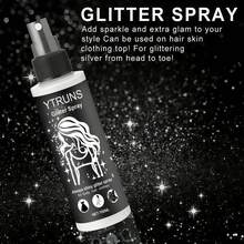 Mopoyat Spray con brillo plateado, polvos metálicos, spray para cabello y cuerpo, ilumina el maquillaje, maquillaje festivo, actuaciones en escena, crea un efecto brillante, maquillaje deslumbrante, fácil de aplicar, textura refrescante y no grasa, realza el efecto del maquillaje, aporta luminosidad, perfecto para fiestas. - Gris Claro - Ver 10