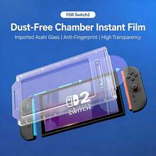 Rockyland 适用于 Switch2 NS2 的屏幕保护膜 2025-7.9 英寸 NS2 屏幕 [简易安装套装] 军规级防碎 9H 钢化玻璃，兼容 Switch2 屏幕保护壳 - 透明 - 查看 10