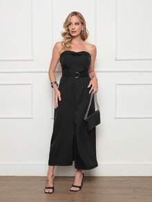 Zipper With Belt, Pocket, Office. - Negro - Ver 4