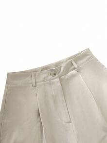 女士休闲时尚百搭阔腿裤，春夏新款 - 杏色 - 查看 5