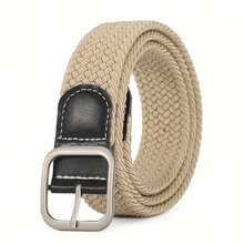 Men's Durable Nylon Belt With Metal Square Buckle - Breathable Elastic Design, Adjustable For Work, Leisure, And Daily Use - Ideal Gift For Men, Multi-Functional Belt, Modern Belt, High-Quality Belt, Multi-Pack, Exclusive For Outdoor Enthusiasts - 黑色 - 查看 4