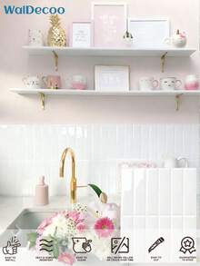 WalDecoo 1/5/10/20 PCS Peel And Stick Tiles - Waterproof Self-Adhesive Wall Panels DIY Removable Backsplash For Kitchen Bathroom Party - Multicolor - View 3