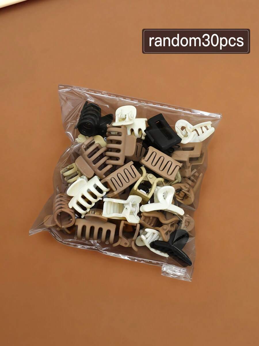 30pcs/Set All-Match Brown Tone Minimalist Multi-Style Hair Clips, Suitable For Daily, Party, Holiday, Birthday And Other Social Occasions, Recommended As Gift Hair Accessories