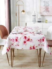 樱花图案PVC复合无纺布桌布，防水、防油、耐热、易洗。长方形家用桌布及咖啡桌布。适用于派对、野餐及节日装饰。 - 彩色 - 查看 5