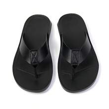 Men's Comfortable Casual Flip Flops, Fashionable Durable Lightweight Versatile Summer Sandals - All Black - View 6