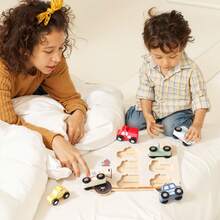 Wooden Baby Push And Pull Toy Car, Transportation Model, Inlay Board Matching Toy, Toddler Shape Recognition, Hand-Eye Coordination Training, Baby Early Education, Puzzle Enlightenment Toy - Multicolor - View 7