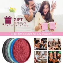 6 Pcs Silicone Coasters With Holder, Drinking Coasters, Beer, Coffee Coasters, Cup Mat For Hot Or Cold Drinks, Thickened, Non-Slip, Non-Stick, Deep Tray - Màu Đỏ Sâu - Xem 7