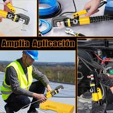 Pinza Hidráulica 6 Toneladas Con 8 Pares Dados BOWOSHEN Ponchadora Hidráulica Herramienta De Crimpado De Mano Hidráulica De Cable De Terminal Eléctrico - Amarillo - Ver 3
