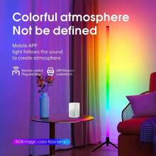 RGB LED Floor Lamp With Dynamic Lighting Mode, Neon Lamp Synchronizes With Living Room, Bedroom, Party Music Via Remote Control, USB Powered Smart Floor Lamp With RGB Color Changing, Plastic Lampshade DIY Shape, Suitable For Stage/KTV/Bedroom/Study/Living Room/Closet/Display Cabinet/Showroom/Store/Gallery/Corridor/Dining Room/Clothing Store/Bar - Floor-standing Atmosphere Lamp DIY RGB Dimmable - View 11