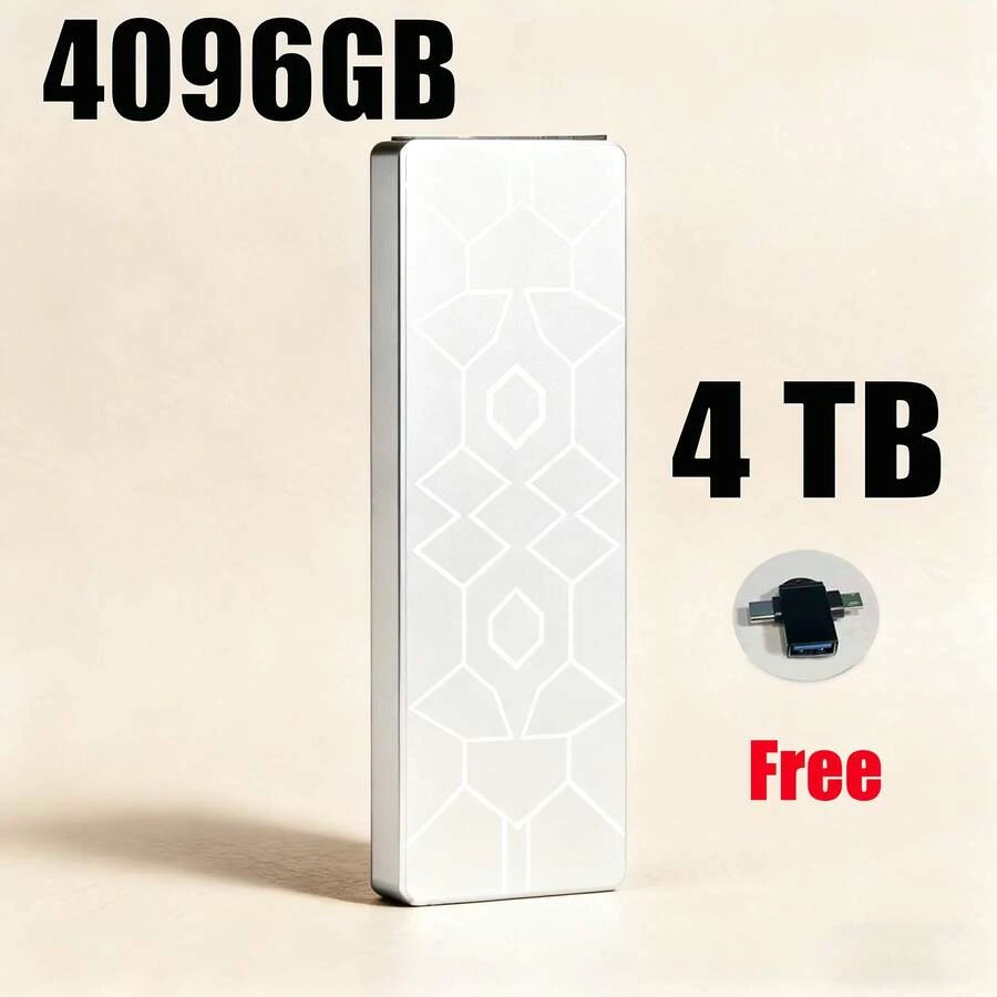 4TB/2TB Mobile SSD External Hard Drive - Ultra-Fast USB-C Portable SSD,  Ultra Large Capacity High Speed USB 3.0 Flash Drive, 2048GB, 4096GB, And 8gb Storage Options! Back To School - Mobile SSD - 查看 1