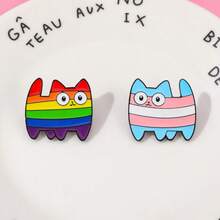Cartoon Creative Personality Rainbow Kitten Alloy Brooch Cat Cat Cat Metal Badge Accessories Clothes Bag Decoration - XZ3640-2 - Xem 4