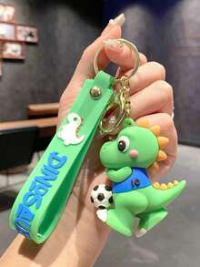 1个卡通创意足球恐龙派对系列钥匙扣可爱情侣包包娃娃挂件小礼物 - 彩色 - 查看 12