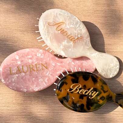 Personalized Engraved Comb, Customized Bride & Bridesmaid Hair Comb, Bridesmaid Gift, Ideal Wedding Party Gift, Gift For Mom, Mini Engraved Name Hair Brush