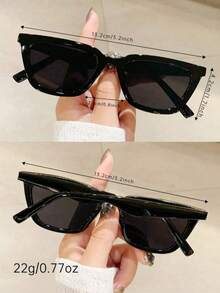 一副复古优雅猫眼时尚眼镜，适合钓鱼、度假、运动、旅行、街头风、驾驶、海滩、节日、户外活动、夏季海滩派对以及日常休闲佩戴。矩形镜框设计，百搭，适合外出和返校季。 - 黑色 - 查看 4