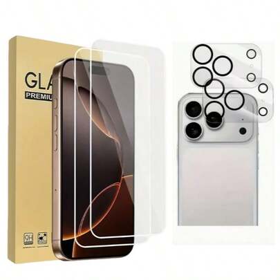 适用于 17/17 Air/17 Pro/17 Pro Max 的 4 件套，包含 2 片高清透明钢化膜屏幕保护膜和 2 片全覆盖高清透明镜头保护膜。时尚实惠，是 17 系列的必备配件。