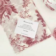 10 Peças Papel de Embrulho de Presente com Padrão de Peônia Vermelha, Tamanho 50*70cm, Adequado para Proteger Itens Úmidos e Frágeis, Aplicável para Aniversário, Dia dos Namorados, Presentes, Roupas, Embalagem de Álcool e Enchimento de Caixa Decorativa - Multicolorido - Visão 3