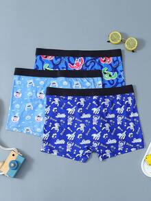 3PCS Disney, Cartoon Graffiti Print Men's Lingerie, Elasticated Waistband Men's Boxer Briefs - Multicolor - View 5