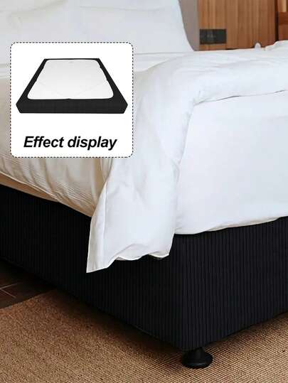 1pc Milk Silk Wrap-Around Bed Skirt, Solid Color Or Printed, 4-Sided Elastic Bed Skirt, Suitable For Bedroom Home Decor