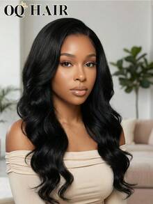 OQ 200% 密度 14-26 英寸隐形抽绳 360° 可佩戴假发，水波纹纹理，预漂白发结，隐形贴合胶带，无需胶水，预拉发际线，蕾丝前假发，100% 真人发，适合日常佩戴，快速发货，是女性度假和旅行的完美之选。