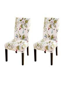 1/2/4/6pcs Printed Milk Silk High Back Chair Covers, Random Pattern Cutting, Modern Polyester Stretch Dust-Proof & Washable Slipcovers For Living Room, Dining Room, Bedroom - Multicolor - View 13