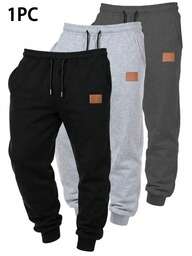 1pc Men's Casual Drawstring Waist Pants, Suitable For Daily Wear And Sports. This Relaxed Fit Pant Is Made Of Knit Fabric, With A Tapered Leg Opening, Skin-Friendly And Stretchy. It Makes A Perfect Gift For Your Boyfriend, Husband Or Family Member. This Pant Embodies The Aesthetic Of Simplicity And Fashion.