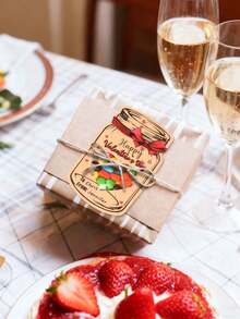 24pcs Valentine's Day Mason Jar Candy Cards With Heart-Shaped Window, Kraft Paper Gift Bags, Suitable For Classroom Exchanges, Party Favors, Desserts, Chocolate Cookies Gifts, DIY Crafts, Valentine's Day Wedding Gifts - Multicolor - View 8