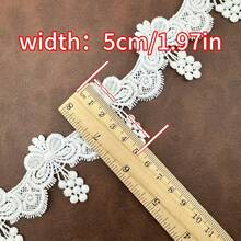15码精致编织蝴蝶蕾丝花边，宽1.97英寸，流苏垂坠花卉设计，15/10/5/3/1码，适用于婚礼、连衣裙、沙发套、窗帘、领口、袖口、家纺和工艺装饰，蕾丝丝带 - 彩色 - 查看 3