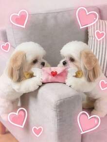 Hollypet Valentine's Day Squeaky Dog Doll, Pink Love Letter Plush Doll, Expressing Love And Confession, Interactive Dog Doll, Suitable For Training And Playing, Durable And Chew-Resistant, Cute Plush Pet Doll With Sound, Suitable For Small, Medium And Large Dogs - Pink - View 2