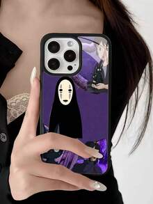 Estuche para teléfono con gráfico de personaje misterioso Compatible con estuches para teléfonos   17  17 Pro  16 Pro Max  15 Pro Max  14 y  13 Hecho de material TPU duradero, resistente a caídas y elegante Un regalo perfecto para familiares, amigos y seres queridos y un excelente regalo para cumpleaños, San Valentín y Año Nuevo. - Negro - Ver 4
