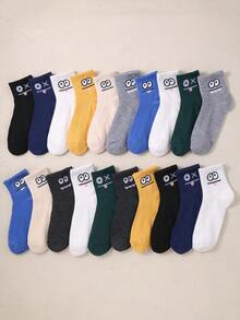 10/20 Pairs Cute Expression Kids Mid-Calf Socks, Suitable For Boys Daily Casual Wear, Hot Selling - Multicolor - View 5