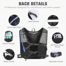 Running Vest Backpack, Lightweight Hydration Vest 5L - Adjustable Men Women Running Backpack Vest For Trail Running, Hiking, Cycling & Marathons - Black - View 2