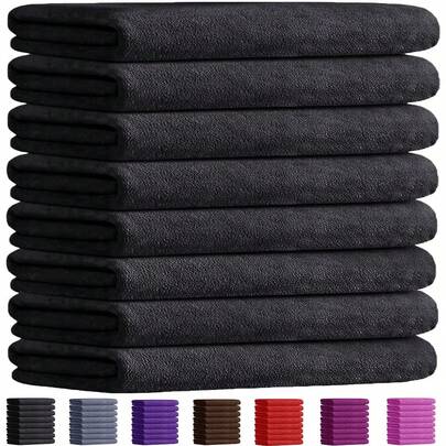 Washcloths Bulk Towels Set 8 Pack, Highly Absorbent And Soft Feel Microfiber Face Cloths, Multi-Purpose Wash Cloths & Hand Towels For Bathroom, Hotel, Spa, And Gym, 12x12/12x24 Inch, Multi-Color