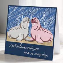 创意情侣印章切割模具，DIY剪贴簿相册和压花模板，贺卡制作工具，卡片纸切割工艺品，礼品卡制作模板模切。 - 銀色 - 查看 1