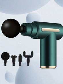 便携式肌肉按摩枪，适用于全身按摩，配备LED触摸屏、速度调节功能，可充电，并附赠4个可替换按摩头。筋膜枪 - 肌肉按摩椅 - 专业理疗级多功能迷你电动手持按摩锤，适用于肩颈、腰部、背部等部位的敲击按摩。独特而酷炫的女士礼物之选，也是礼品套装的理想之选。 - 彩色 - 查看 9