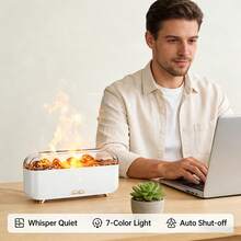 Difuzor de aromă cu ceață de lavă vulcanică alimentat prin USB cu lumini colorate, umidificator de aer pentru sufragerie, dormitor, de asemenea, un cadou minunat - Multicolor - Vizualizare 7